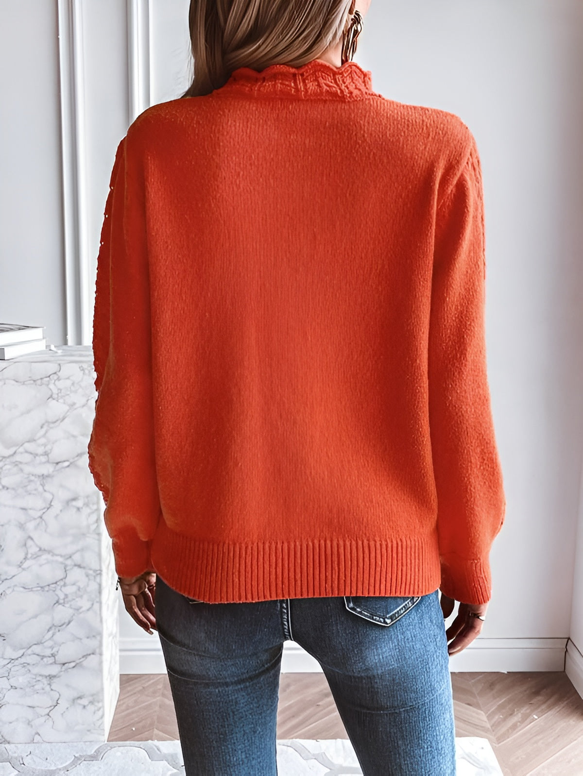 Kaijukka™ | Orange sweater med krave